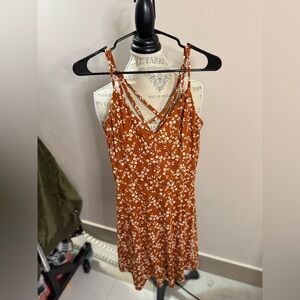 Nine Britton Orange Floral Midi Dress